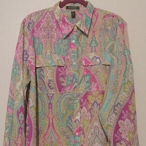 Colorful Paisley Button-Up Shirt